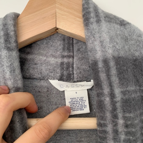 Caslon Gray Oversized Plaid Coat Cardigan - Picture 3 of 8